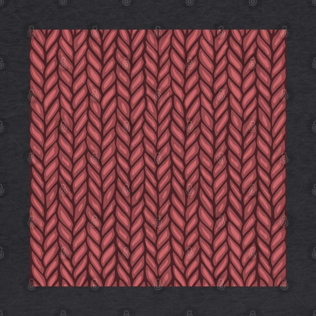 Deep Red Winter Knit Pattern Drawing by Slightly Unhinged